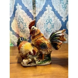 Rooster and Hen And Chick Figurine Farmhouse Decor Lovely